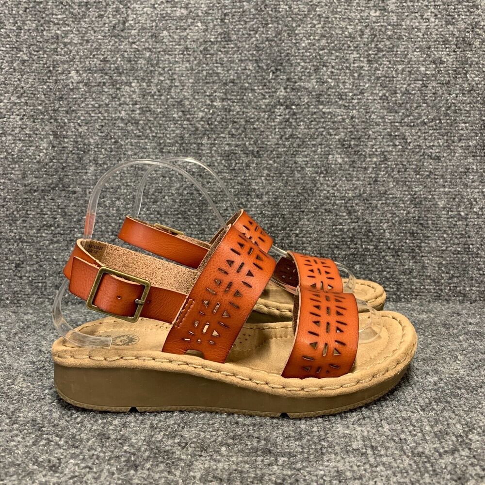 Earth Spirit Sandals Womens 7 Brown Meaghan Slingback Wedge Open Toe Comfort
